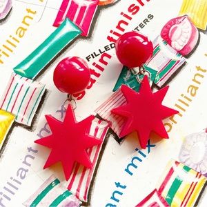 Red Hot Starburst Earrings